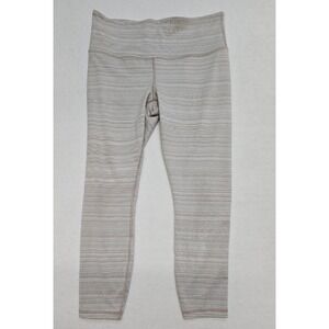 Athleta Women's Medium‎ Petite High Rise Jacquard Chaturanga Tight Beige